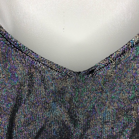 Forever 21 Metallic Purple/Green Crop Top Rib Knit - Picture 3 of 12